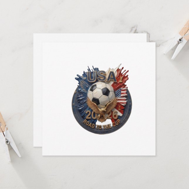 Convite Arte de Fã de Futebol dos Estados Unidos | Ilustra (Frente/Verso In Situ)