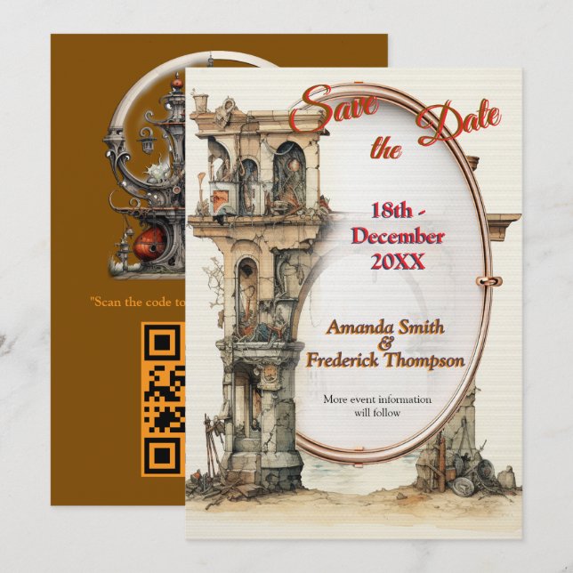 Convite Arte de Fantasia Vintage (Frente/Verso)