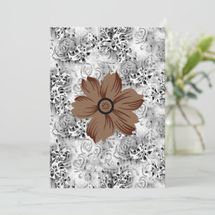Convite Arte de Flor de Mandala   Design Floral Terroso