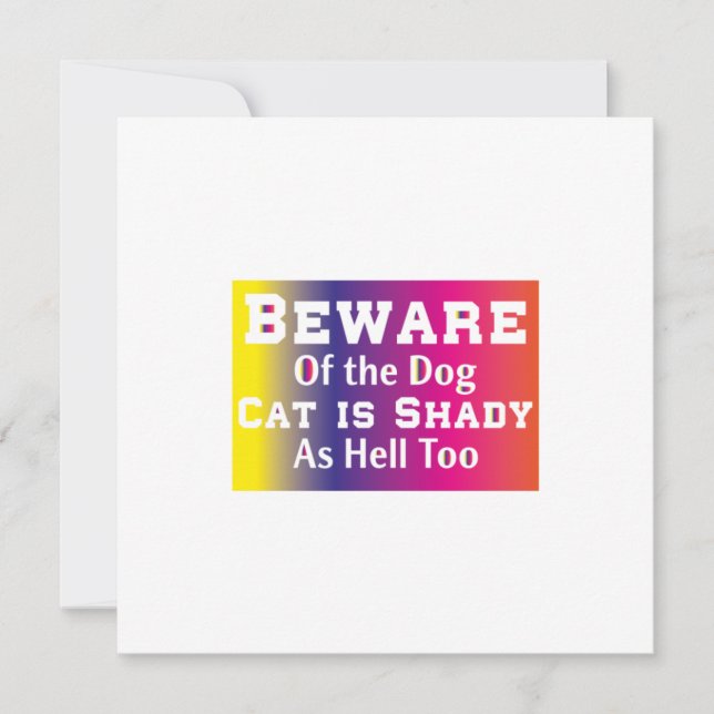 Convite Arte de Gato Cuidado Com o Cachorro (Frente)