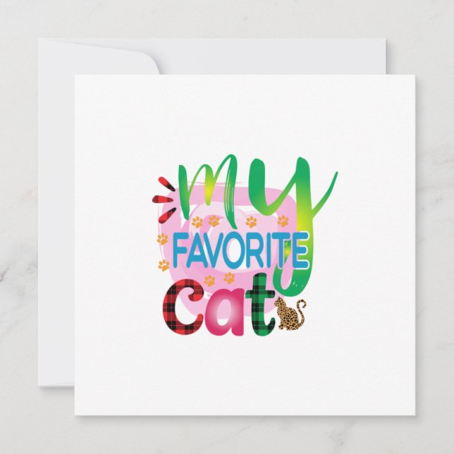Convite Arte de Gato Meu Gato Favorito (Frente)