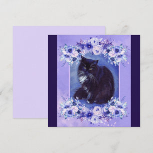 Convite Arte de gato preto e branco em smoking por Renee L