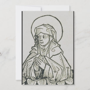 Convite Arte de Linha Minimalista Medieval de Santa Mônica