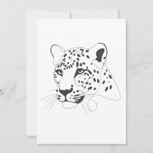 Convite Arte de Linha Minimalista Pintada Pelos Leopardos