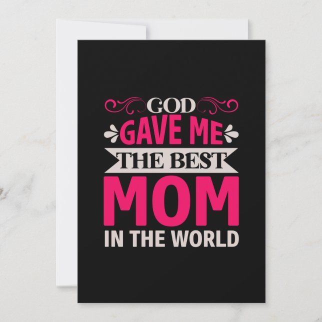 Convite Arte de Mãe Deus Me Deu A Melhor Mãe (Frente)