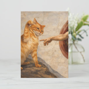 Convite Arte de Meme de Gato Engraçado Criação de Adão com