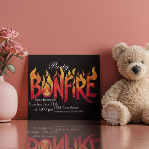 Convite Arte de Palavras Fogueira Flamejante