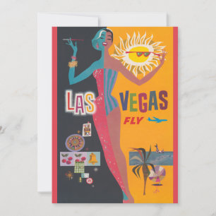 Convite Arte de pôster de viagem de jogo de Las Vegas vint