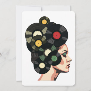 Convite Arte de Poster de Vinil Retro Estilizado