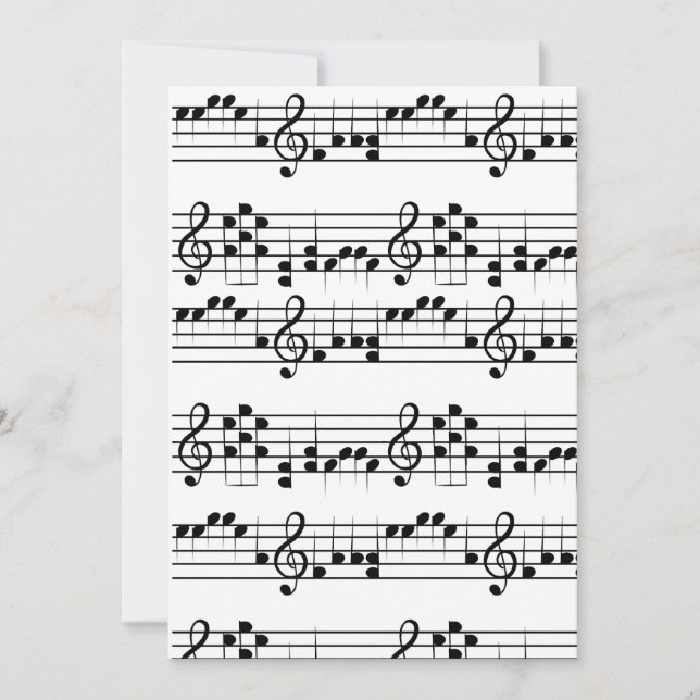 Convite Arte de rabisco de notas musicais (Frente)
