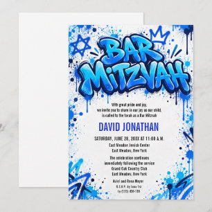 Convite Arte de Rua Grafite Bar Mitzvah Personalizado