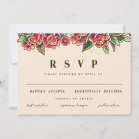 Arte de Tatuagem Rosa da Escola Antiga