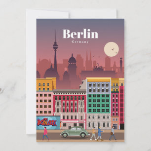 Convite Arte de Viagem Viagem para Berlim Alemanha