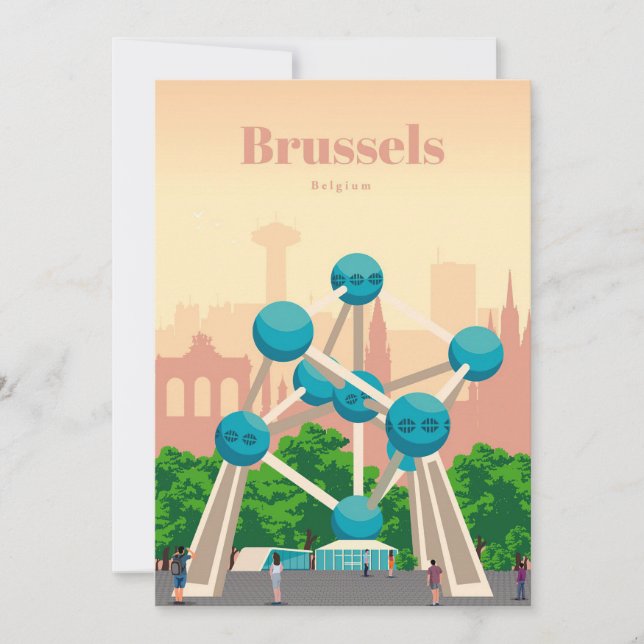 Convite Arte de Viagem Viagem para Bruxelas (Frente)