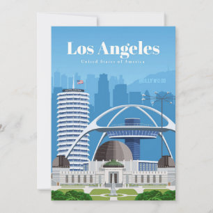 Convite Arte de Viagem Viagem para Los Angeles