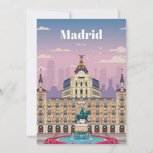 Convite Arte de Viagem Viagem para Madrid Espanha