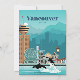 Convite Arte de Viagem Viagem para Vancouver