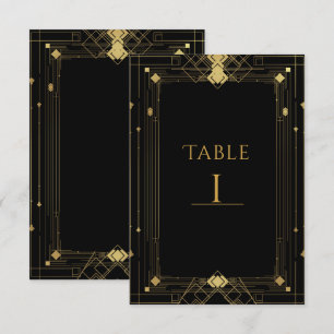 Convite Arte Deco Dourada e Preta Gatsby Anos 20 Elegante