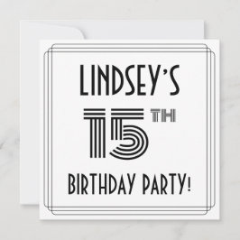 Convite Arte Deco Inspirou Festa de aniversário de 15, Nom