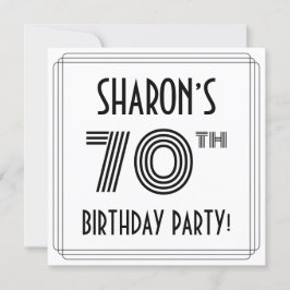 Convite Arte Deco Inspirou Festa de aniversário de 70, Nom