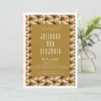 Arte Deco Moderna Casamento Preto Bege Dourado