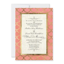 Arte Deco Shell Padrão Dourado Casamento de Aquare