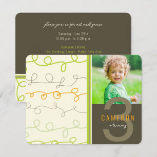 Convite Arte Divertido Retro Rabiscos Linhas Foto de Anive