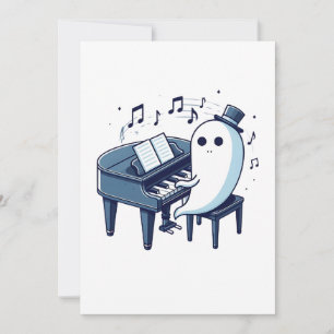 Convite Arte engraçada, humor e fantasma fofo tocando músi