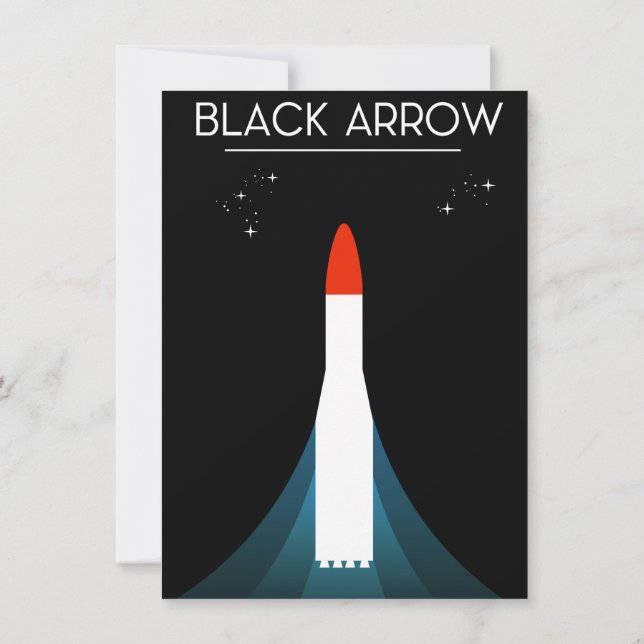 Convite Arte Espacial do Foguete Black Arrow Britânico (Verso)