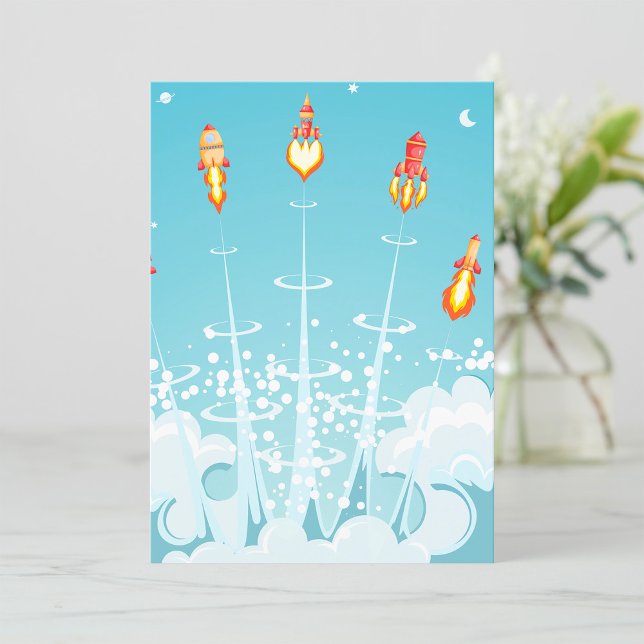 Convite Arte espacial turística do lançamento de navios de (Criador carregado)