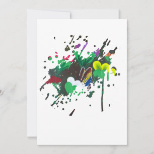 Convite Arte feita à mão - Borboleta em Flor