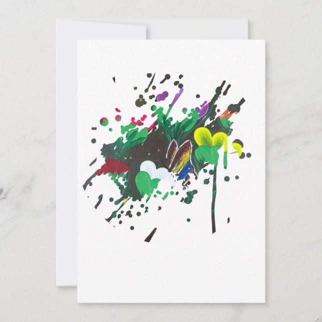 Convite Arte feita à mão - Borboleta em Flor (Frente)