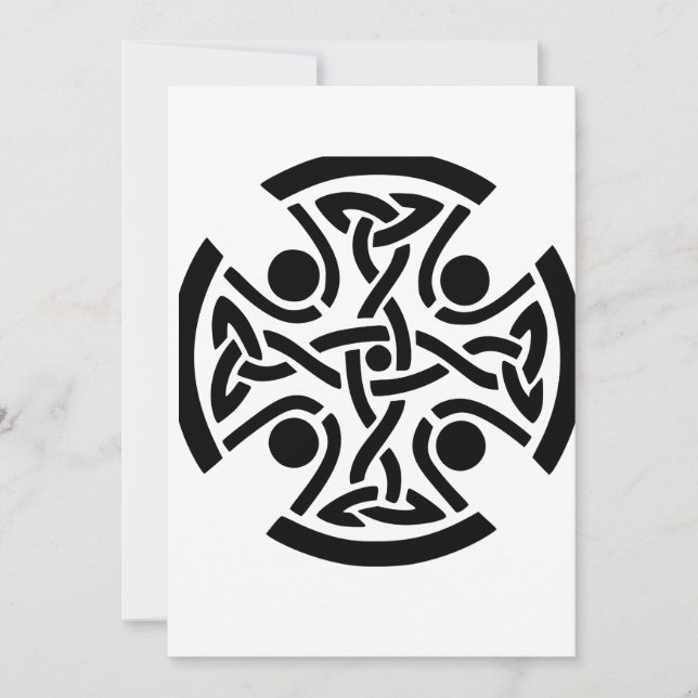 Convite Arte Fina da Antiga Cruz Celta com Entrelaçado (Frente)