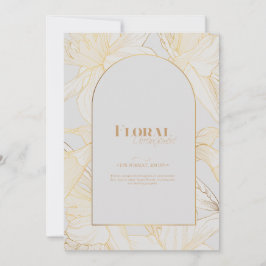 Convite Arte linear de flores de narcisos da primavera.