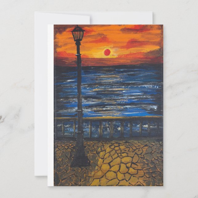 Convite arte manual/ Pôr do Sol à Beira-Mar (Frente)