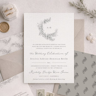 Convite Arte Minimalista Botânica para Casamento