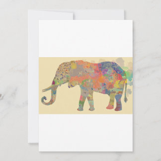 Convite Arte Mosaica Elefante Colorida