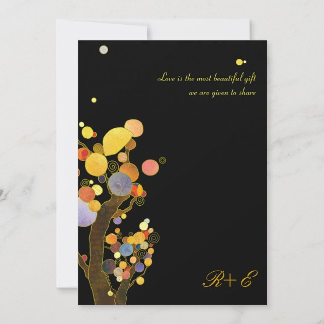 Convite Arte Nouveau Árvores Casamento (Frente)