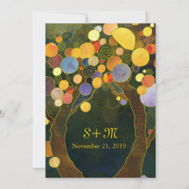 Convite Arte Nouveau Style Trees Ranch Wedch