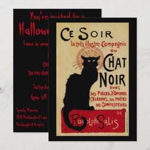 Convite Arte Nova Antiga, Gato Preto Ce Soir Chat Noir