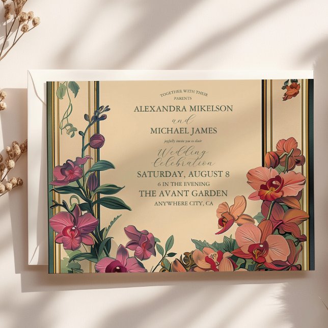 Convite Arte Nova Clássica Chique Casamento Decorativo (Criador carregado)