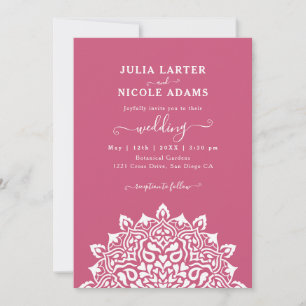 Convite Arte Novo Floral Arábico Arco Mandala Casamento
