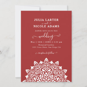 Convite Arte Novo Floral Arco Mandala Casamento Árabe