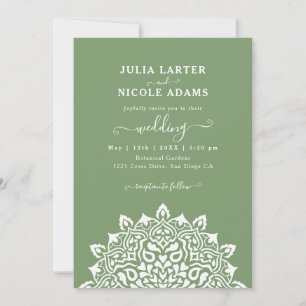 Convite Arte Novo Floral Arco Mandala Casamento Árabe