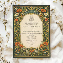 Arte Novo Floral da Floresta Vintage Casamento Isl