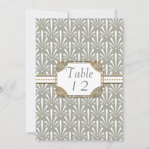 Convite Arte Número da Mesa Deco Nouveau Moderno Padrão de