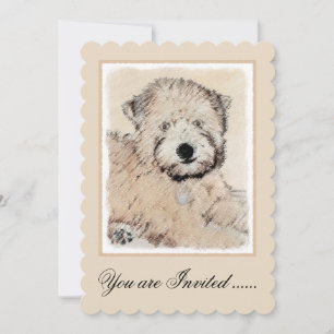 Convite Arte original de pintura terrier com revestimento
