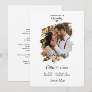 Convite Arte Pincelada Artística Foto Casamento Salve a Da
