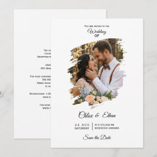 Convite Arte Pincelada Artística Foto Casamento Salve a Da