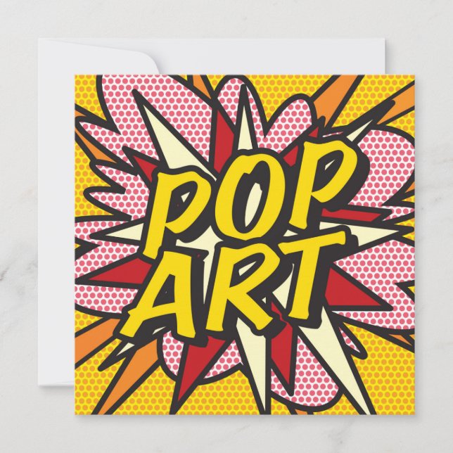 Convite Arte POP de história em quadrinhos retrô divertida (Frente)